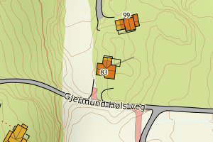 Kartbilde fra WMS-tjeneste av avviket