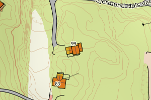 Kartbilde fra WMS-tjeneste av avviket