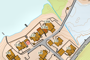 Kartbilde fra WMS-tjeneste av avviket