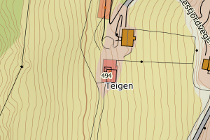 Kartbilde fra WMS-tjeneste av avviket