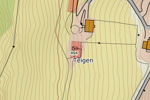Kartbilde fra WMS-tjeneste av avviket
