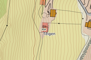 Kartbilde fra WMS-tjeneste av avviket