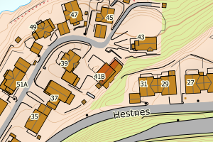 Kartbilde fra WMS-tjeneste av avviket