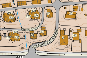 Kartbilde fra WMS-tjeneste av avviket