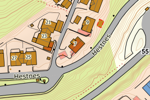 Kartbilde fra WMS-tjeneste av avviket