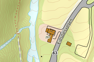 Kartbilde fra WMS-tjeneste av avviket