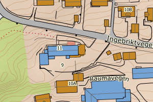 Kartbilde fra WMS-tjeneste av avviket