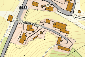 Kartbilde fra WMS-tjeneste av avviket