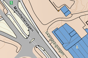 Kartbilde fra WMS-tjeneste av avviket