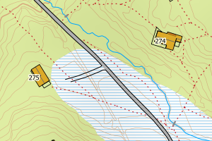 Kartbilde fra WMS-tjeneste av avviket