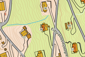 Kartbilde fra WMS-tjeneste av avviket