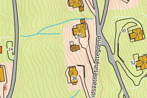 Kartbilde fra WMS-tjeneste av avviket