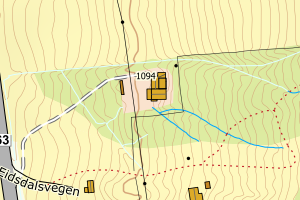 Kartbilde fra WMS-tjeneste av avviket