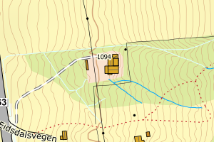Kartbilde fra WMS-tjeneste av avviket