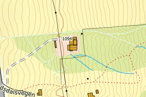 Kartbilde fra WMS-tjeneste av avviket