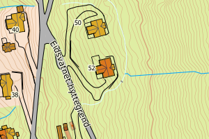 Kartbilde fra WMS-tjeneste av avviket