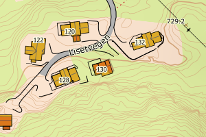 Kartbilde fra WMS-tjeneste av avviket