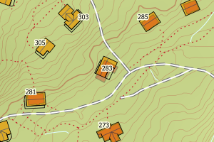 Kartbilde fra WMS-tjeneste av avviket