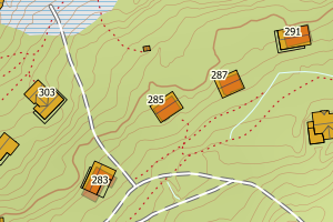 Kartbilde fra WMS-tjeneste av avviket