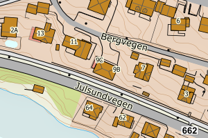 Kartbilde fra WMS-tjeneste av avviket
