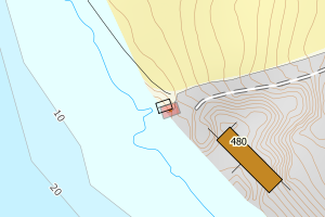 Kartbilde fra WMS-tjeneste av avviket