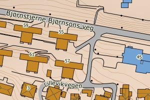 Kartbilde fra WMS-tjeneste av avviket