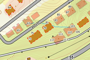Kartbilde fra WMS-tjeneste av avviket