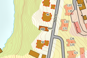 Kartbilde fra WMS-tjeneste av avviket