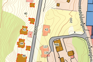 Kartbilde fra WMS-tjeneste av avviket