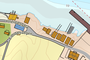 Kartbilde fra WMS-tjeneste av avviket