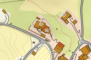 Kartbilde fra WMS-tjeneste av avviket