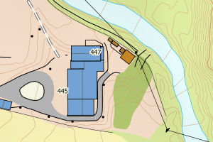 Kartbilde fra WMS-tjeneste av avviket
