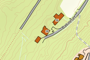 Kartbilde fra WMS-tjeneste av avviket