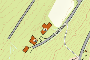 Kartbilde fra WMS-tjeneste av avviket
