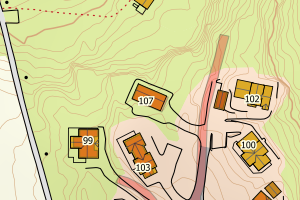 Kartbilde fra WMS-tjeneste av avviket