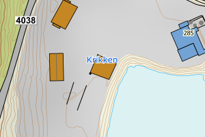 Kartbilde fra WMS-tjeneste av avviket