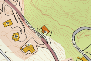 Kartbilde fra WMS-tjeneste av avviket