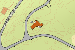 Kartbilde fra WMS-tjeneste av avviket