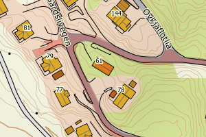 Kartbilde fra WMS-tjeneste av avviket