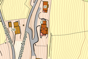 Kartbilde fra WMS-tjeneste av avviket