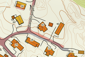 Kartbilde fra WMS-tjeneste av avviket