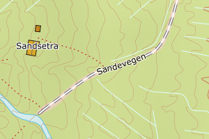 Kartbilde fra WMS-tjeneste av avviket