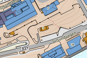 Kartbilde fra WMS-tjeneste av avviket