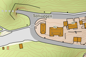 Kartbilde fra WMS-tjeneste av avviket