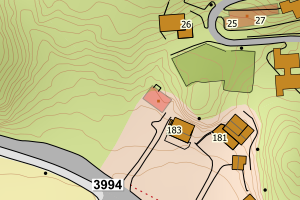 Kartbilde fra WMS-tjeneste av avviket