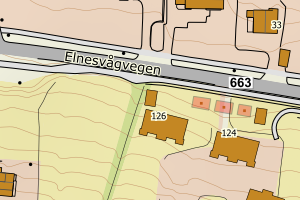 Kartbilde fra WMS-tjeneste av avviket