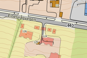 Kartbilde fra WMS-tjeneste av avviket