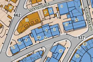 Kartbilde fra WMS-tjeneste av avviket