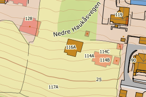 Kartbilde fra WMS-tjeneste av avviket