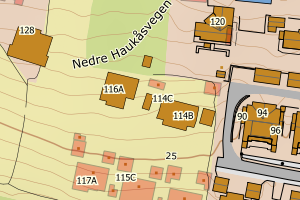 Kartbilde fra WMS-tjeneste av avviket